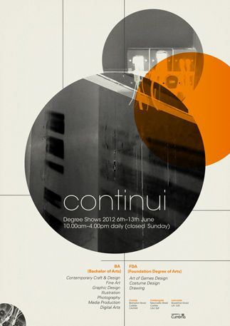 Poster design for the University of Cumbria's summer design exhibition, Continui by Gary Nicholson