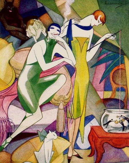 Jeanne Mammen ~ 1920's Art Deco art fashion illustration