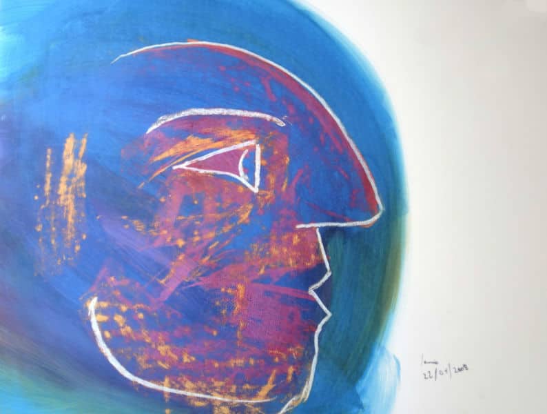 Profil à la craie sur pastel (22/01/2008)