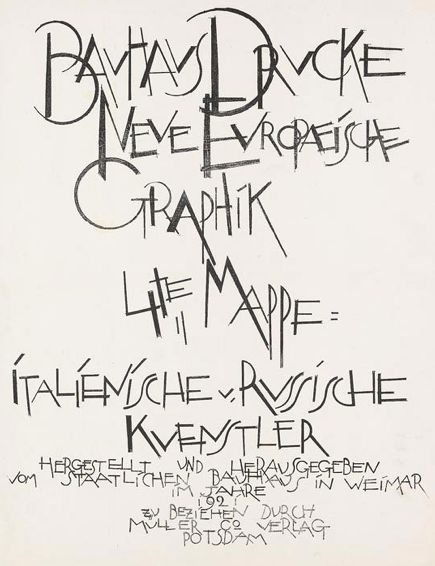 By Lyonel Mappenwerk, 1921, Bauhaus-Drucke, Neue Europäische Graphik, Printed and published by the Staatliches Bauhaus Weimar.