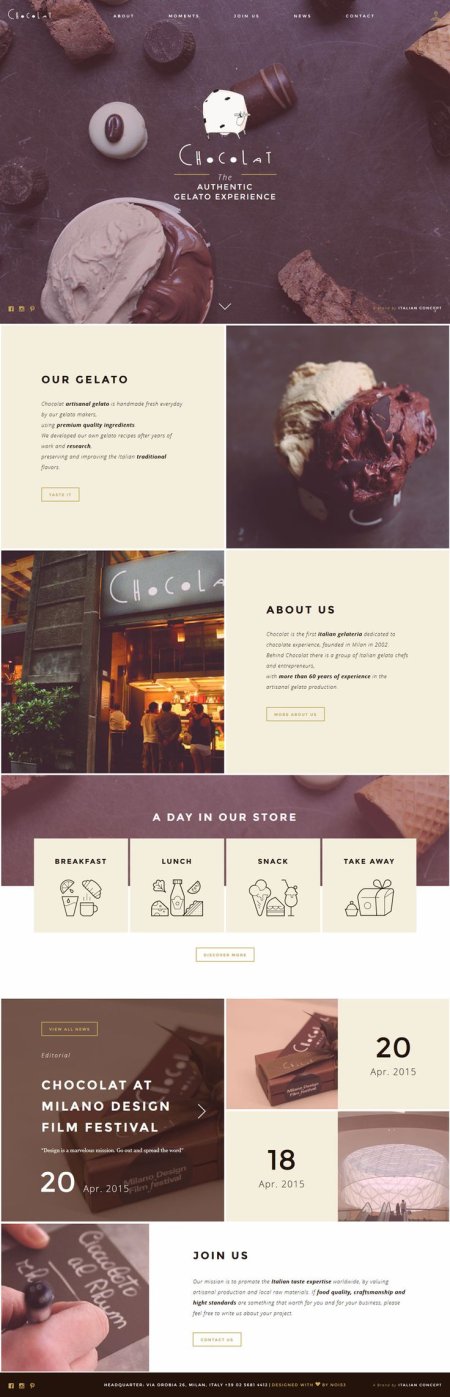 Chocolat, creative shop design #webdesign #websitedesign