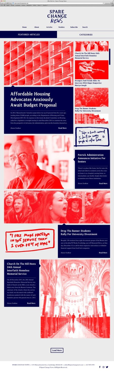 Spare Change News Website #webdesign