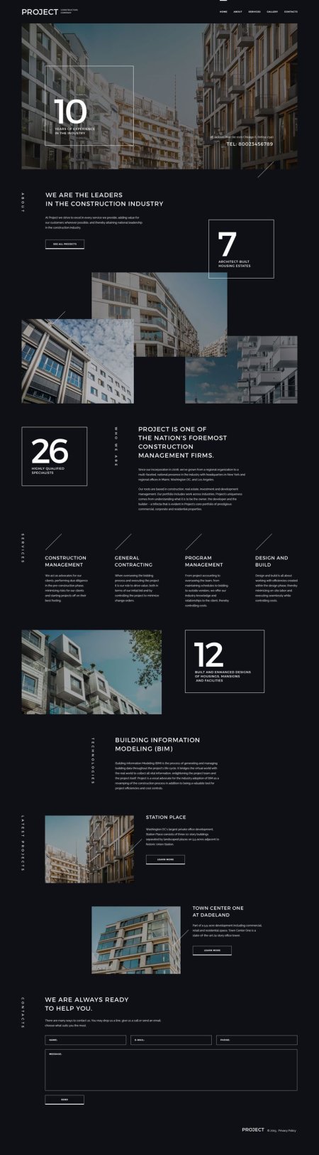 Construction Company Responsive Website Template #57947