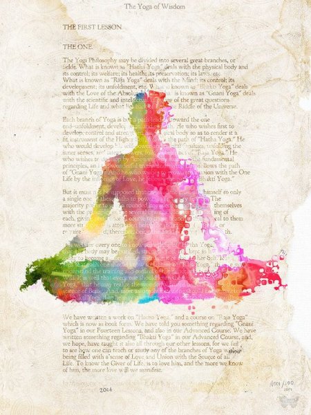 Yoga Book. Abstract painting Wall art Mixed media от Colacollage, $7.95