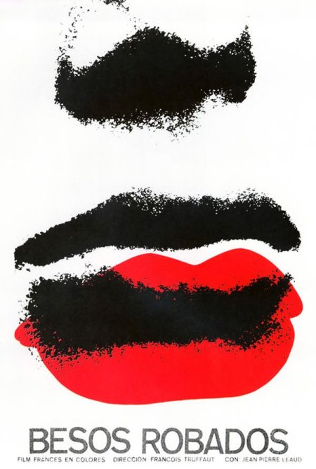 STOLEN KISSES (1968) Spanish poster for Francois Truffaut
