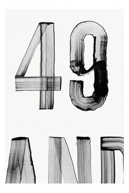 I like how the type looks brushed or scraped but still looks clean and simple, each letter is different in how it's been made.