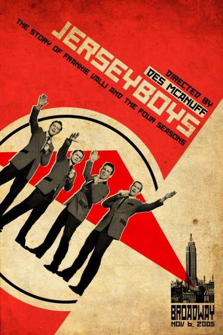 Russian Constructivism style poster design for a Broadway production - 'Jerseyboys'.