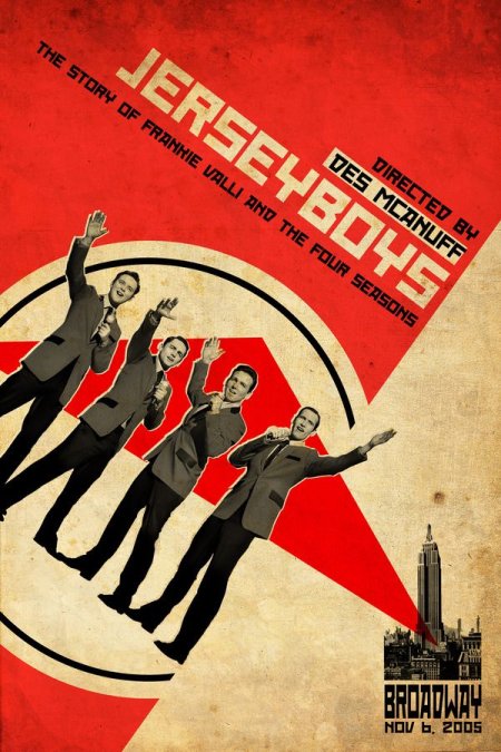 Russian Constructivism style poster design for a Broadway production - 'Jerseyboys'.